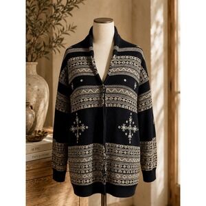 Ralph Lauren Nordic Fair Isle Cotton Cardigan Sweater Size XS
